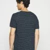 Selected Homme SLHMORGAN STRIPE O NECK TEE - T-shirt Basique - Dark Sapphire/egret