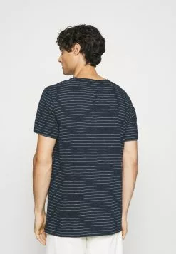 Selected Homme SLHMORGAN STRIPE O NECK TEE - T-shirt Basique - Dark Sapphire/egret