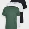 Selected Homme SLHCORMAC ONECK TEE 3 PACK - T-shirt Basique - Bright White/black/trekking Green