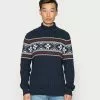 Selected Homme SLHFLAKE CABLE HIGH NECK - Pullover - Sky Captain