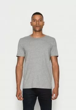 Selected Homme SLHLUKE O-NECK TEE - T-shirt Basique - Light Grey Melange