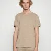 Selected Homme SLHMORGAN STRIPE O NECK TEE - T-shirt Basique - Chinchilla/egret