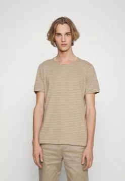 Selected Homme SLHMORGAN STRIPE O NECK TEE - T-shirt Basique - Chinchilla/egret