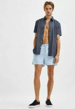 Selected Homme BEDRUKTE - Short De Bain - Chambray Blue -Selected Homme Soldes Boutique 9dfb6b49b76544d9b8002e27676b71eb
