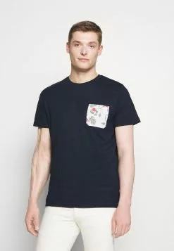 Selected Homme SLHREGFLORAL POCKET TEE - T-shirt Imprimé - Navy Blazer