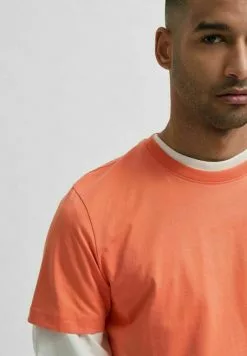Selected Homme SLHNORMAN O NECK TEE - T-shirt Basique - Coral Quartz -Selected Homme Soldes Boutique a1e998e6b1974c55956d07b067556316