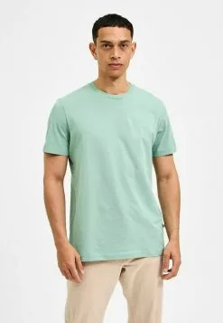 Selected Homme SLHNORMAN SS O-NECK S NOOS - T-shirt Basique - Granite Green