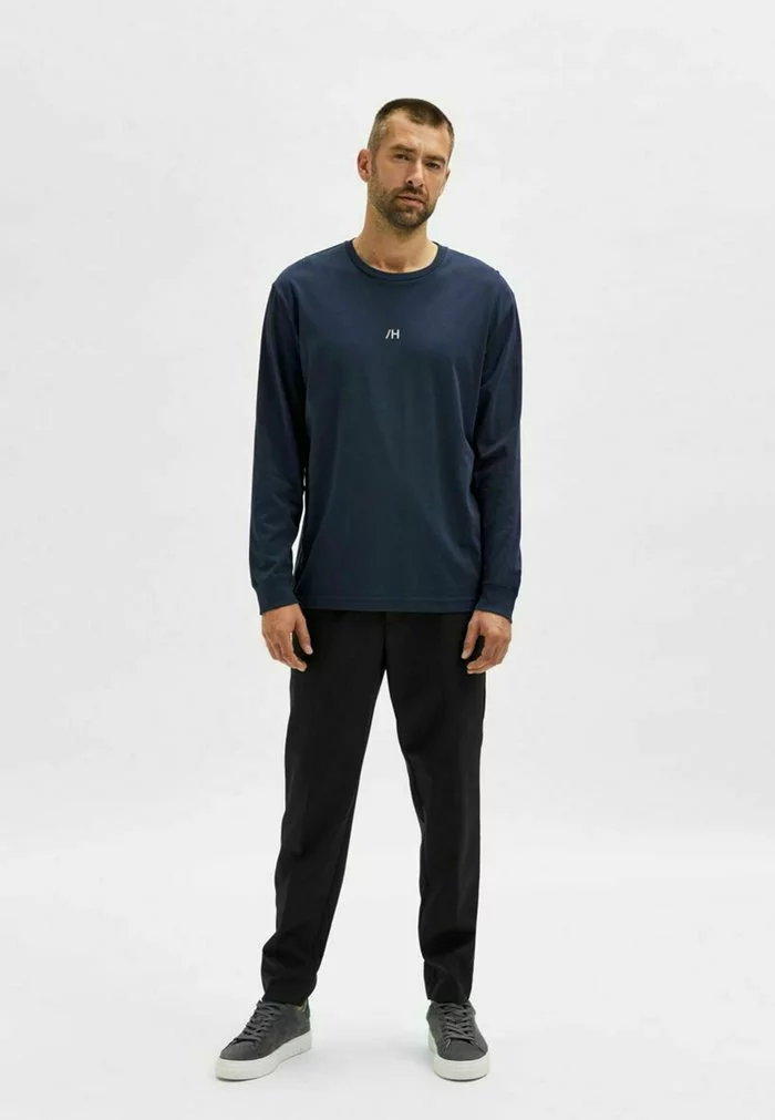 Selected Homme T-shirt à Manches Longues - Dark Sapphire 2 Selected Homme T-shirt à Manches Longues - Dark Sapphire – Image 2