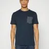 Selected Homme SLHNALE ONECK TEE - T-shirt Imprimé - Navy Blazer