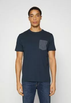 Selected Homme SLHNALE ONECK TEE - T-shirt Imprimé - Navy Blazer