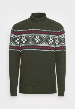 Selected Homme SLHFLAKE CABLE HIGH NECK - Pullover - Rosin -Selected Homme Soldes Boutique a53f772007384918bb912338003b6036
