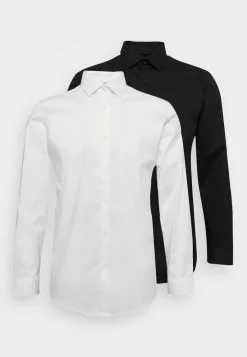 Selected Homme SLHSLIMBROOKLYN SHIRT 2 PACK - Chemise Classique - White/black