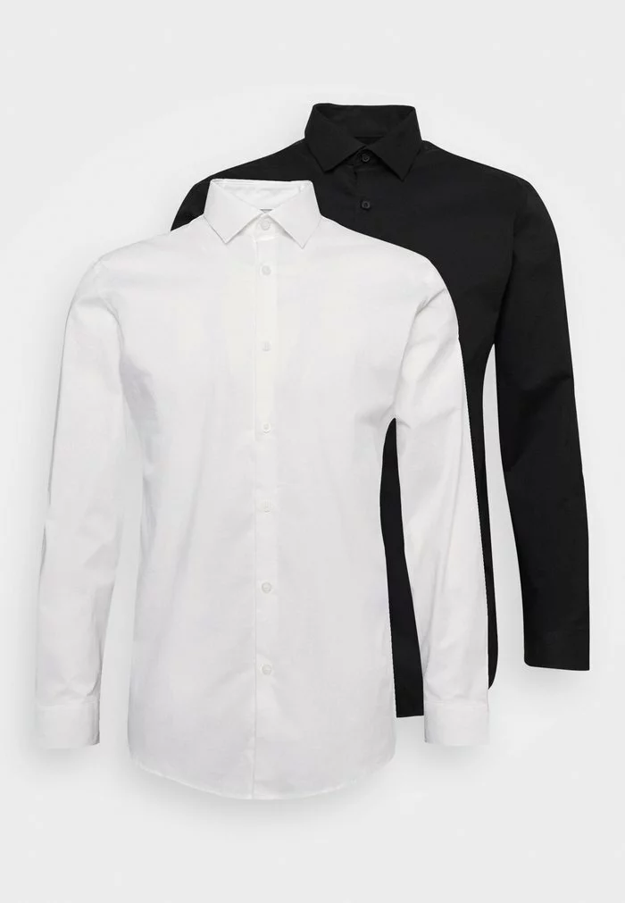 Selected Homme SLHSLIMBROOKLYN SHIRT 2 PACK - Chemise Classique - White/black 1 Selected Homme SLHSLIMBROOKLYN SHIRT 2 PACK - Chemise Classique - White/black