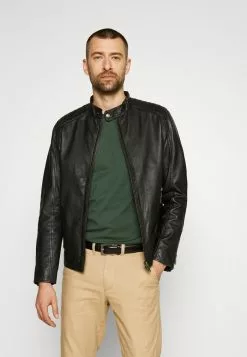 Selected Homme SLHICONIC RACER - Veste En Cuir - Black