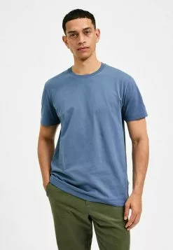 Selected Homme SLHNORMAN SS O-NECK S NOOS - T-shirt Basique - Bering Sea