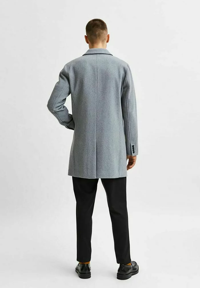 Selected Homme Manteau Classique - Grey Melange 3 Selected Homme Manteau Classique - Grey Melange – Image 3