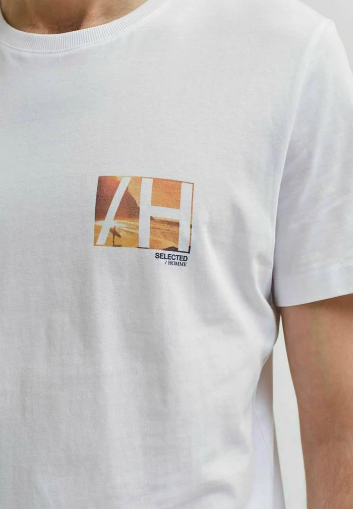 Selected Homme T-shirt Imprimé - White 4 Selected Homme T-shirt Imprimé - White – Image 4