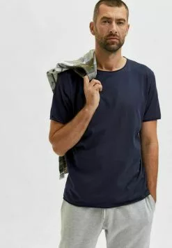 Selected Homme T-shirt Basique - Sky Captain -Selected Homme Soldes Boutique b5dd48569c76430bb9211e2e8fdc83ed