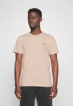 Selected Homme BROCK TEE - T-shirt Imprimé - Peach Whip