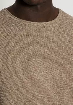 Selected Homme SLHROCKY CREW NECK - Pullover - Sepia Tint/light Grey Melange -Selected Homme Soldes Boutique b65ee2945b474481ac7f1260a6688594