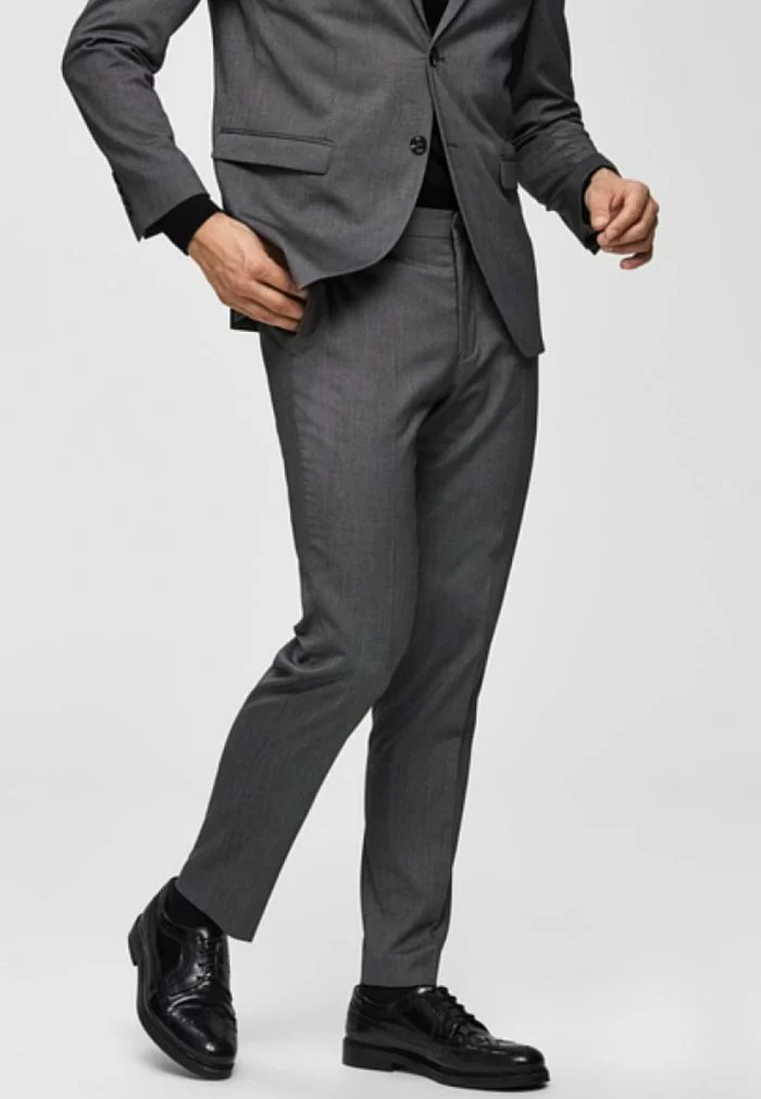 Selected Homme Pantalon De Costume - Dark Grey Melange 1 Selected Homme Pantalon De Costume - Dark Grey Melange