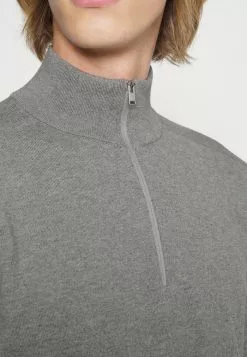 Selected Homme SLHBERG HALF ZIP - Pullover - Egret Melange -Selected Homme Soldes Boutique b89cf169515b4878a6dff8a79d59fb15