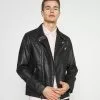 Selected Homme SLHICONIC BIKER - Veste En Cuir - Black