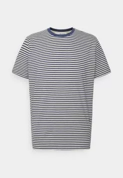 Selected Homme SLHBUTCH O NECK TEE - T-shirt Imprimé - Navy Blue