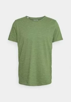 Selected Homme SLHMORGAN STRIPE O NECK TEE - T-shirt Basique - Vineyard Green/egret -Selected Homme Soldes Boutique bc1e6338124a42f29c33284410fa4478