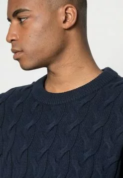 Selected Homme SLHRABI CABLE CREW NECK - Pullover - Dark Sapphire -Selected Homme Soldes Boutique bc927f46148248ee919ad08b122a9359