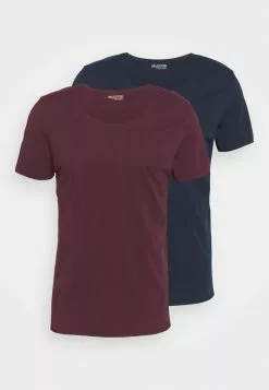 Selected Homme SLHNEWMERCE O NECK TEE 2 PACK - T-shirt Basique - Winetasting/navy Blazer -Selected Homme Soldes Boutique bcd9817e9bf747b3b1c7edad888fc258