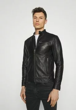 Selected Homme SLHICONIC CLASSIC - Veste En Cuir - Black