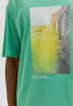 Selected Homme SLHLOOSEGUNTHER SS O-NECK - T-shirt Imprimé - Green Spruce -Selected Homme Soldes Boutique bd310a067d4849a4af4dd11301432e09