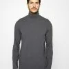 Selected Homme SLHRORY ROLL NECK TEE - T-shirt à Manches Longues - Dark Grey Melange