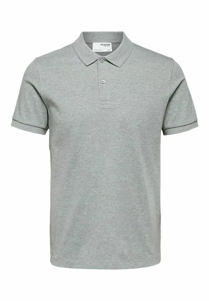 Selected Homme Polo - Medium Grey Melange 1 Selected Homme Polo - Medium Grey Melange