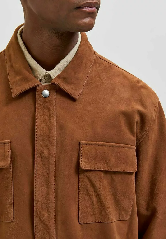 Selected Homme SHACKET - Veste En Cuir - Friar Brown 4 Selected Homme SHACKET - Veste En Cuir - Friar Brown – Image 4