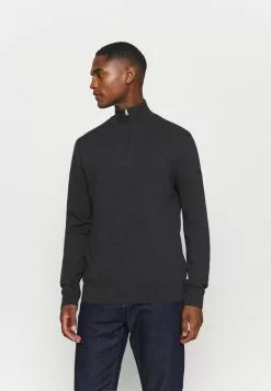 Selected Homme SLHBERG HALF ZIP - Pullover - Antracit/melange