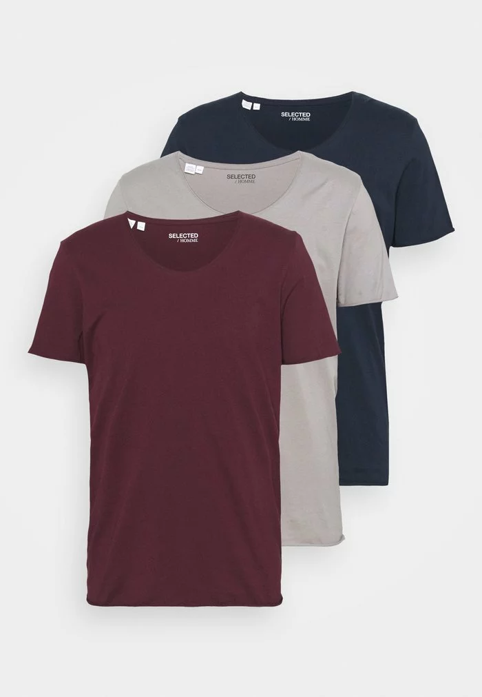 Selected Homme SLHNEWMERCE O NECK TEE 3PACK - T-shirt Basique - Navy Blazer/frost Gray/winetastin 7 Selected Homme SLHNEWMERCE O NECK TEE 3PACK - T-shirt Basique - Navy Blazer/frost Gray/winetastin – Image 7