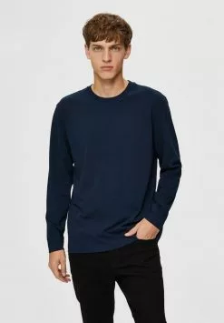 Selected Homme T-shirt à Manches Longues - Navy Blazer