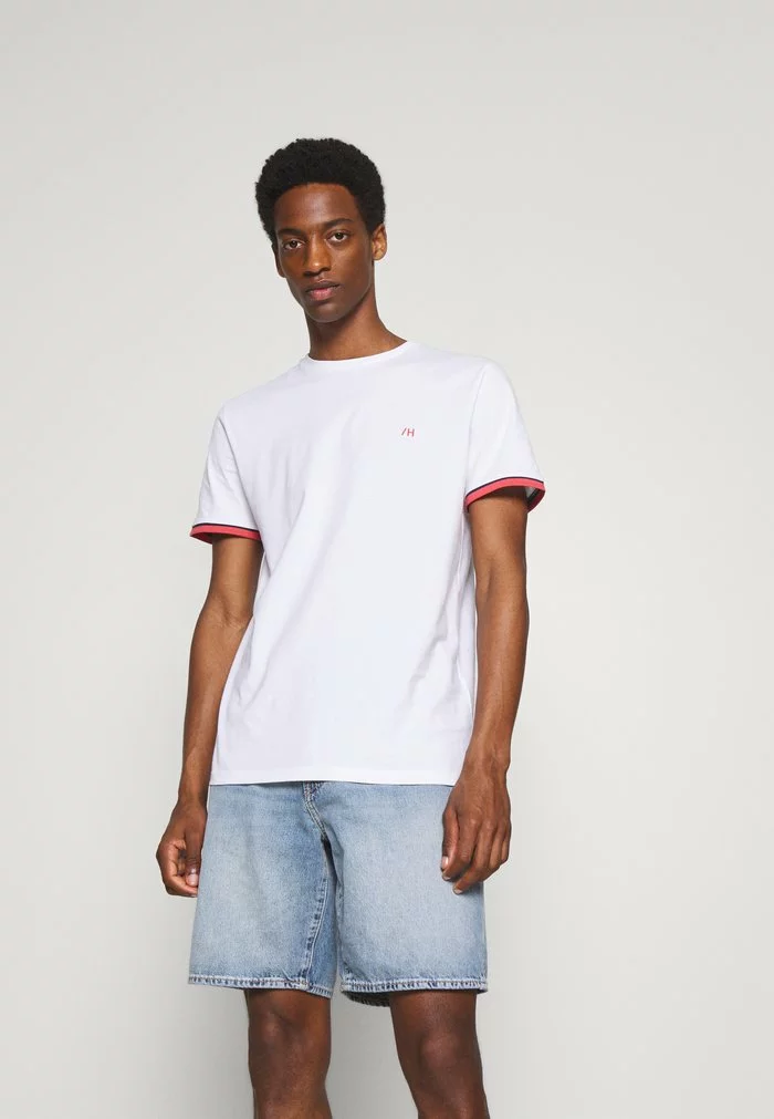 Selected Homme SLHREGPAT O NECK TEE - T-shirt Imprimé - White 1 Selected Homme SLHREGPAT O NECK TEE - T-shirt Imprimé - White