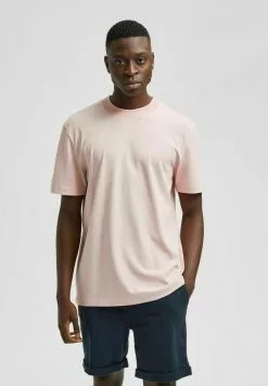 Selected Homme STEHKRAGEN RELAXED FIT - T-shirt Basique - Silver Pink