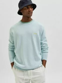 Selected Homme LANGÄRMELIGER - Pullover - Pastel Blue -Selected Homme Soldes Boutique cbdcd66635aa4b5e958239dccdab784c