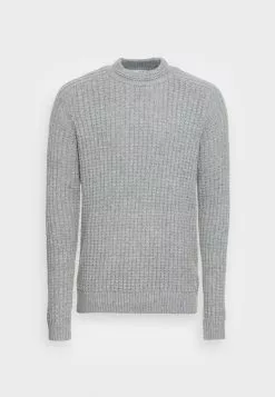 Selected Homme SLHATLAS CREW NECK - Pullover - Light Grey Melange -Selected Homme Soldes Boutique cdb4d943ece74e2cacc22d413249623f