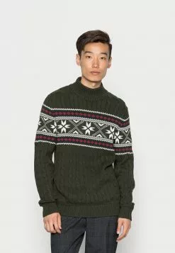 Selected Homme SLHFLAKE CABLE HIGH NECK - Pullover - Rosin