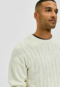 Selected Homme Pullover - Egret -Selected Homme Soldes Boutique cf4dd65e5dba425fb6ede7123f779cc1