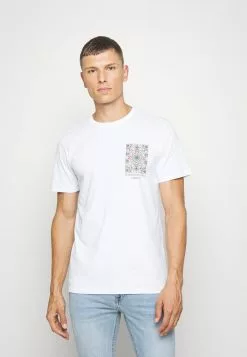 Selected Homme SLHCITY ONECK TEE - T-shirt Imprimé - Bright White