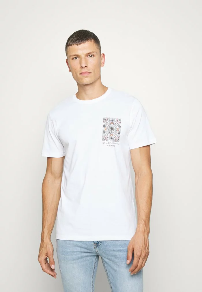 Selected Homme SLHCITY ONECK TEE - T-shirt Imprimé - Bright White 1 Selected Homme SLHCITY ONECK TEE - T-shirt Imprimé - Bright White