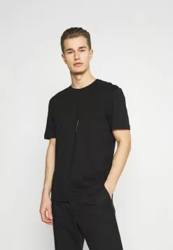Selected Homme SLHRELAXFREDDIE POCKET ONECK - T-shirt Imprimé - Black