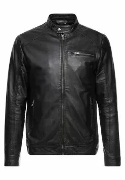 Selected Homme CLASSIC JACKET - Veste En Cuir - Black -Selected Homme Soldes Boutique d0d05a0453954239b7a06756d216a042
