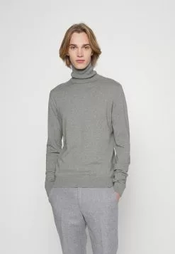 Selected Homme SLHBERG ROLL NECK - Pullover - Medium Grey Melange